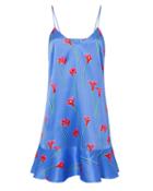 Caroline Constas Tina Floral Slip Dress Blue-med P