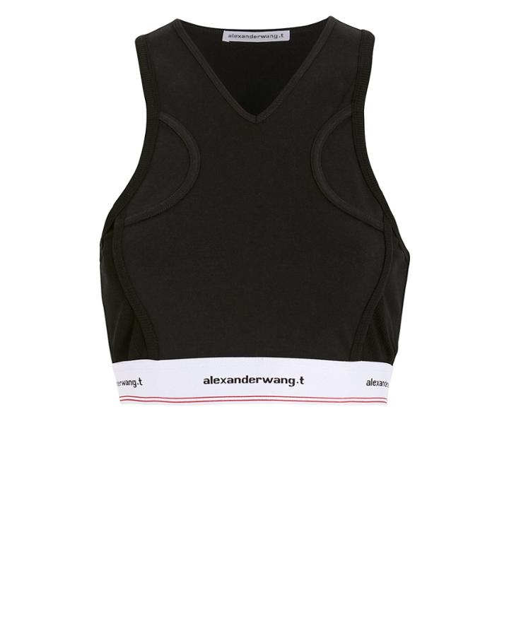 Alexanderwang.t Wash & Go Logo Crop Top Black P