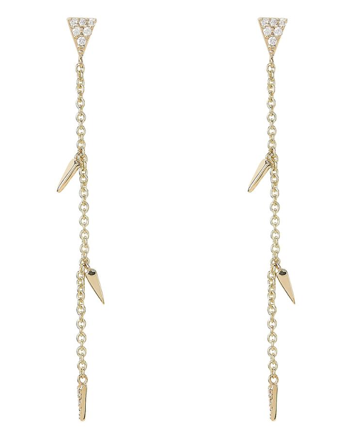Sydney Evan Fringe Gold Drop Earrings Gold 1size