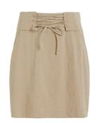 Exclusive For Intermix Intermix Alice Lace Up Mini Skirt Khaki 4