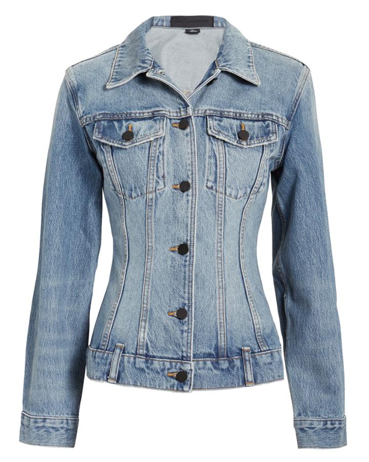 Alexander Wang Seamed Light Denim Jacket Denim-lt Zero