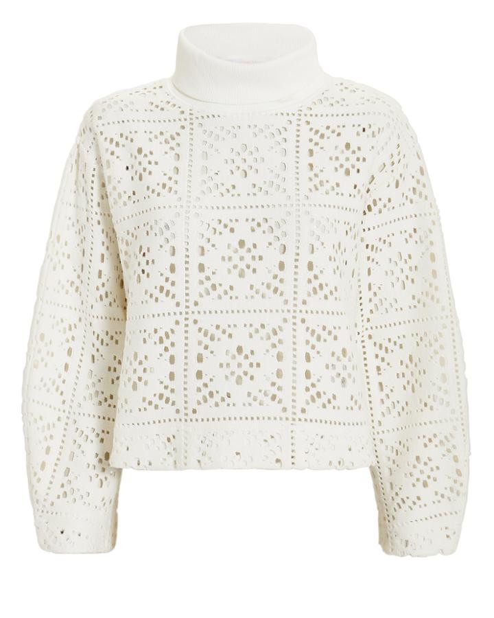 See By Chloe See By Chlo Open Weave Knit Top Ivory P