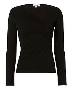 L'agence Karlie Faux Wrap Black Blouse