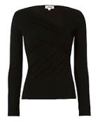 L'agence Karlie Faux Wrap Black Blouse