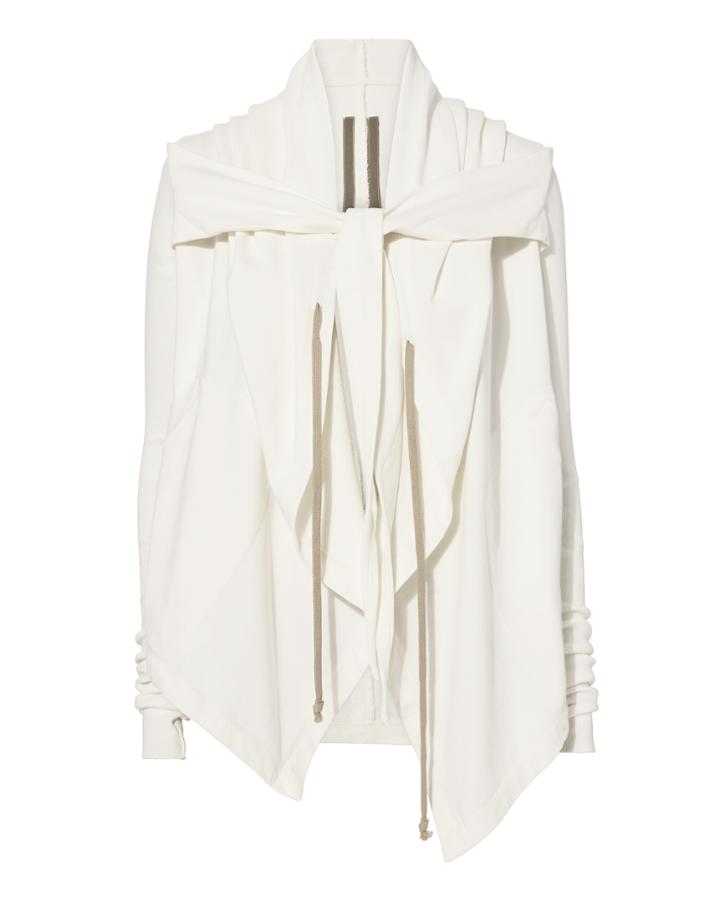Rick Owens Drkshdw Wrap Tie Hoodie Ivory M
