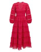 Ulla Johnson Charline Red Lace Midi Dress Red 2