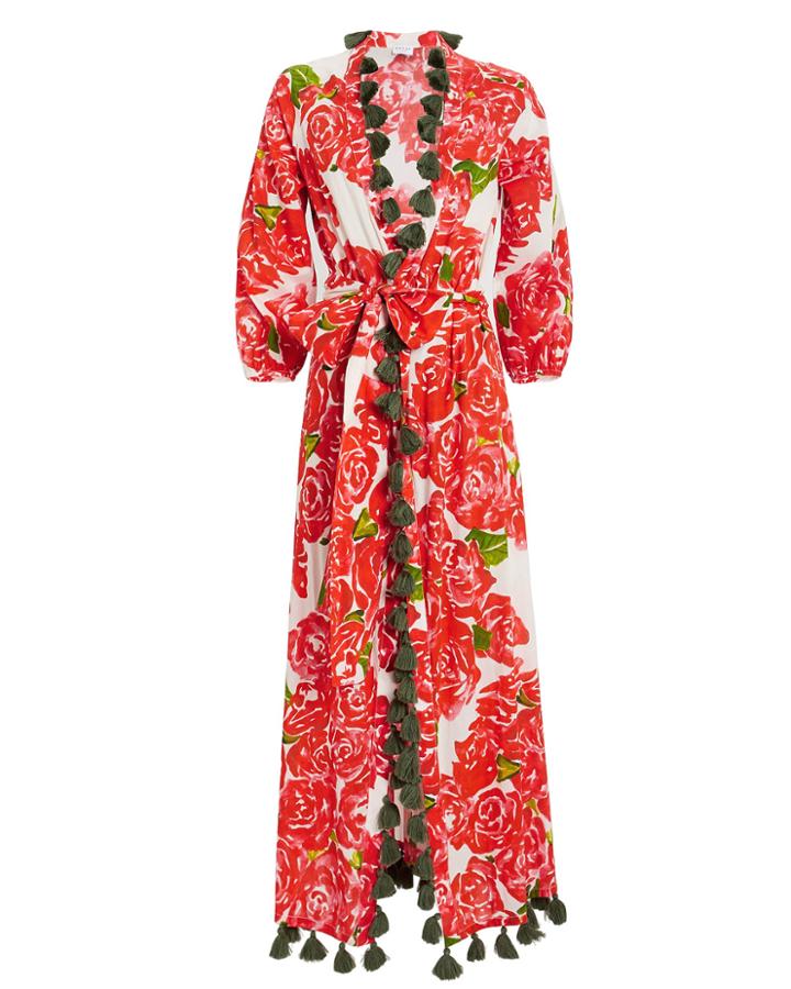 Rhode Resort Rhode Lena Bouquet Robe Dress Ivory/red Botanical P