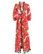 Rhode Resort Rhode Lena Bouquet Robe Dress Ivory/red Botanical P