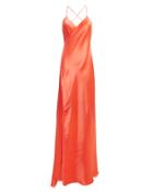 Michelle Mason Tangerine Strappy Wrap Gown Tangerine 6