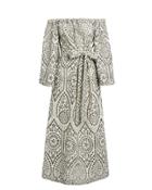 Lisa Marie Fernandez Off Shoulder Eyelet Dress Black/white 2
