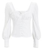 Jonathan Simkhai Poplin Button Down Blouse White 4