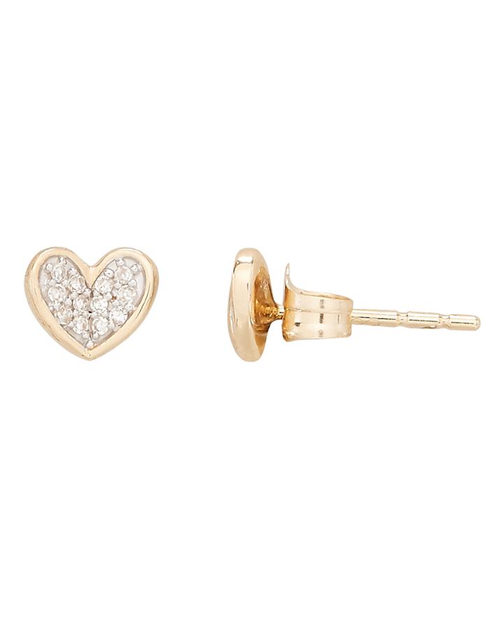 Adina Reyter Pav Folded Heart Studs Gold 1size