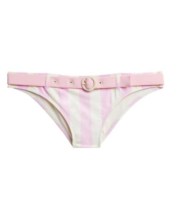 Solid & Striped Rachel Belted Bikini Bottoms Pink/white S