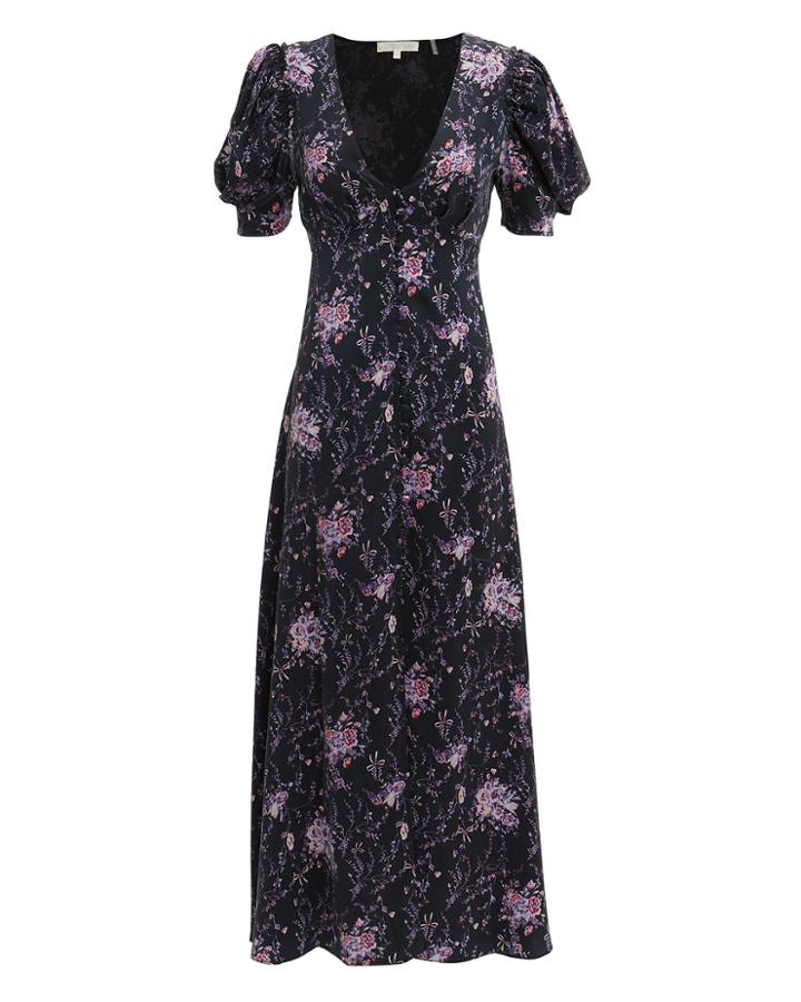 Love Shack Fancy Loveshackfancy Delaney Floral Dress Dark Floral S