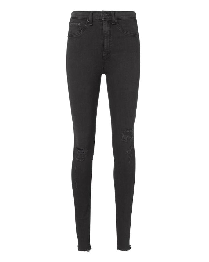 Rag & Bone High-rise Faded Skinny Ripped Jeans