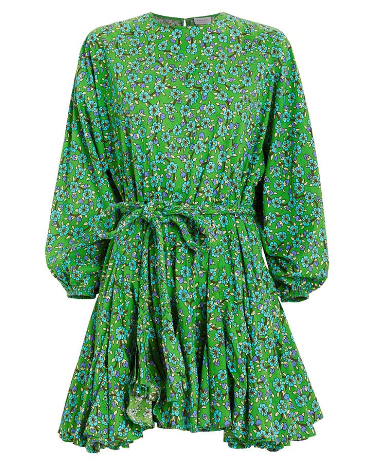 Rhode Resort Rhode Ella Mini Dress Green/white Floral S