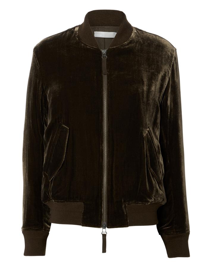 Vince Saddle Velvet Bomber Jacket Brown M