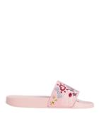 Dolce & Gabanna Dolce & Gabbana Graffiti Pink Leather Pool Slides Pink 37