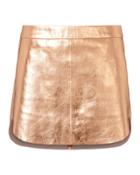 Michelle Mason Rose Gold Baseball Hem Mini Skirt Rose Zero
