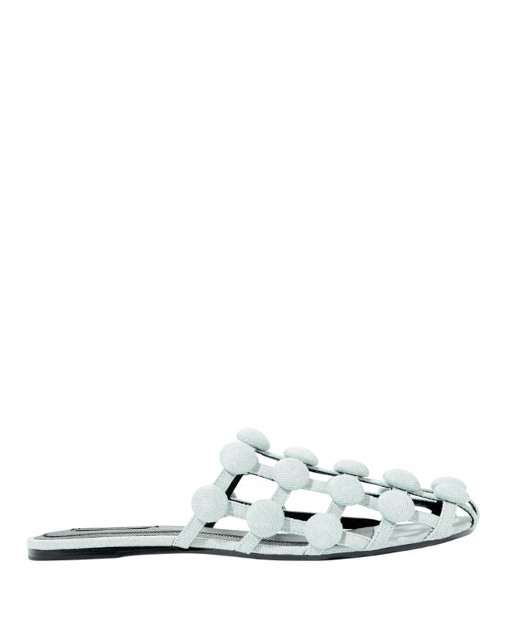 Alexander Wang Amelia Denim Stud Slippers Blue-lt 36