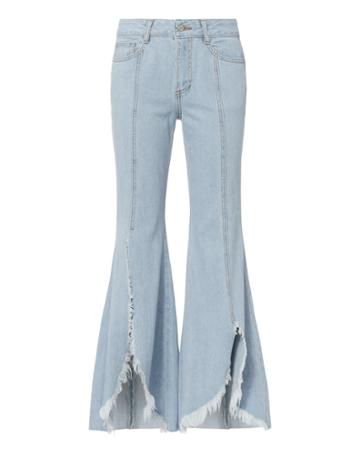 Sjyp Denim Sjyp Front Split Flare Leg Jeans Denim M