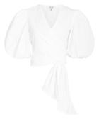 Ganni Olayan Poplin Wrap Top White 42