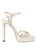 Jimmy Choo Lilah 130 Sandals White/silver Metallic 37