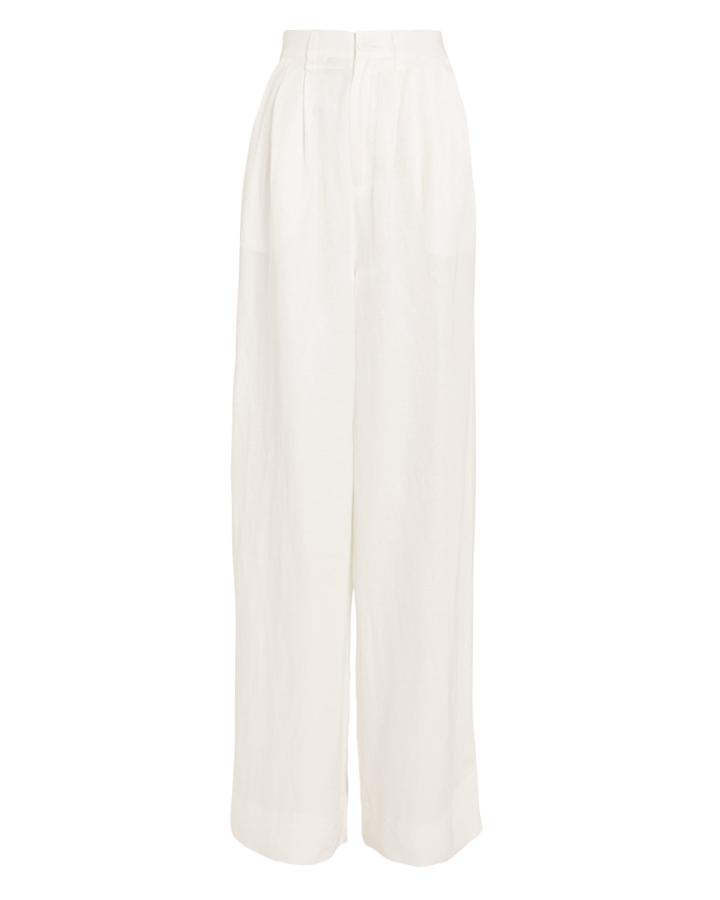 Anine Bing Carla Linen-blend Trousers White M