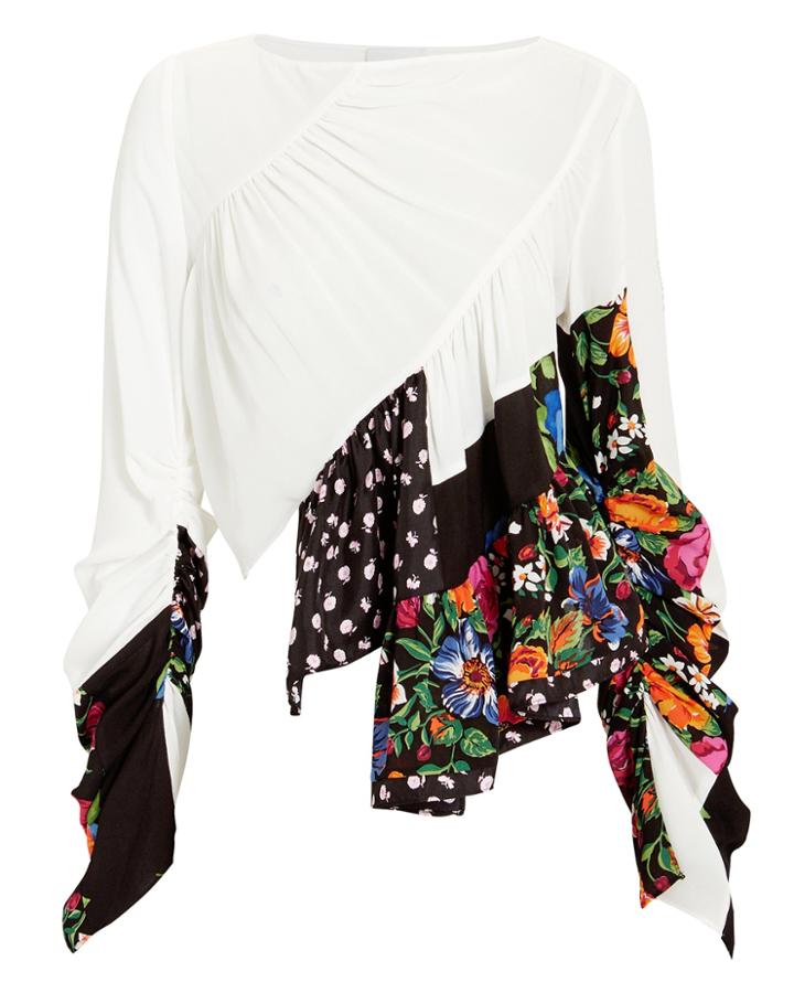 3.1 Phillip Lim Ruffle Layer Patchwork Blouse Multi Zero
