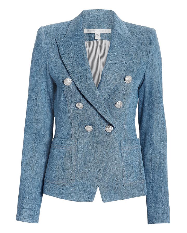 Veronica Beard Caden Jacket Light Blue Zero