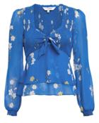 Exclusive For Intermix Intermix Lucia Smocked Top Blue/floral 8