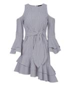 Exclusive For Intermix Ellie Cold Shoulder Asymmetric Dress Pat-stripe 2 Zero