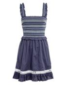 Kisuii Lexia Smocked Mini Dress Navy M