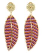 Mercedes Salazar Leaf Of Sunset Earrings Purple/orange/gold 1size
