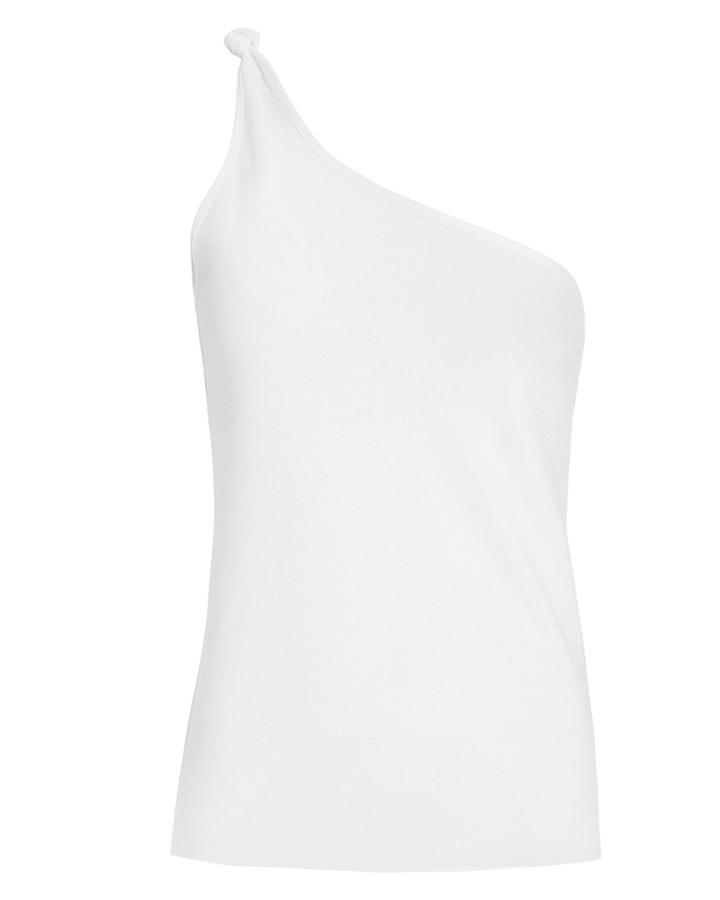 The Range Bare Knot One Shoulder Tank Top White P
