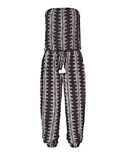 Coolchange Brooke Abstract Print Strapless Jumpsuit
