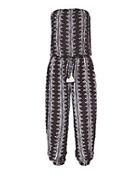 Coolchange Brooke Abstract Print Strapless Jumpsuit