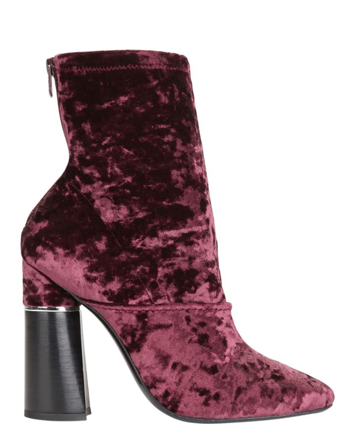 3.1 Phillip Lim Kyoto Velvet Burgundy Ankle Boots