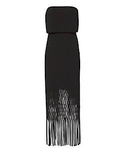 Dion Lee Bonded Slit Fringe Hem Strapless Dress