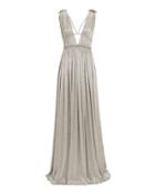 Jonathan Simkhai Metallic Grecian Gown Silver M
