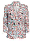 Veronica Beard Empire Hibiscus Floral Dickey Blazer Red Floral 4