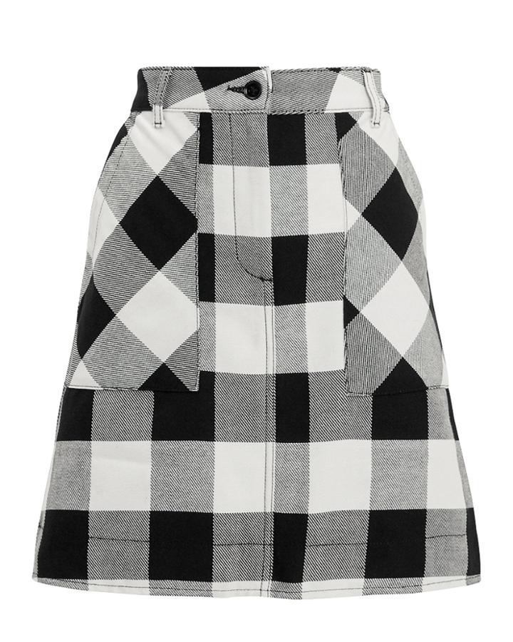 Tomas Maier Buffalo Check Mini Skirt Blk/wht 4