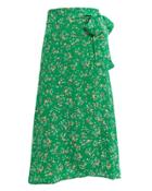 Faithfull The Brand Valencia Wrap Midi Skirt Green/floral P