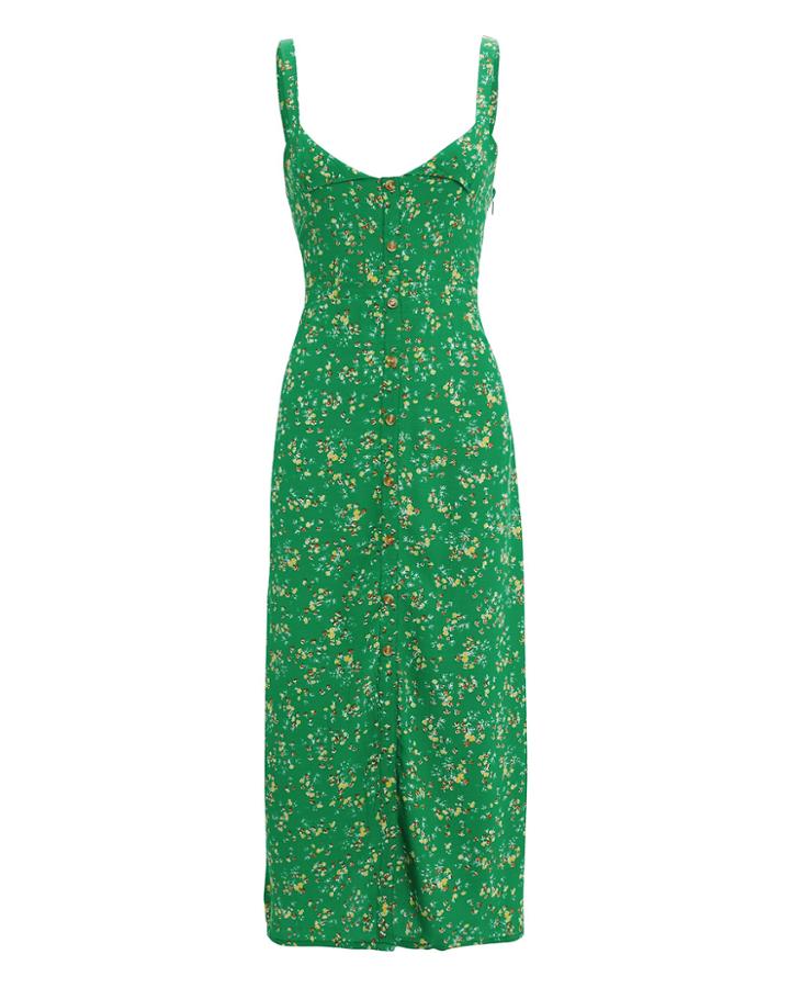 Faithfull The Brand Este Sleeveless Midi Dress Green/floral M
