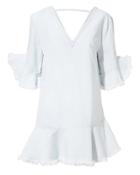 Mlm The Label Henri Bleached Denim Mini Dress Denim-lt P
