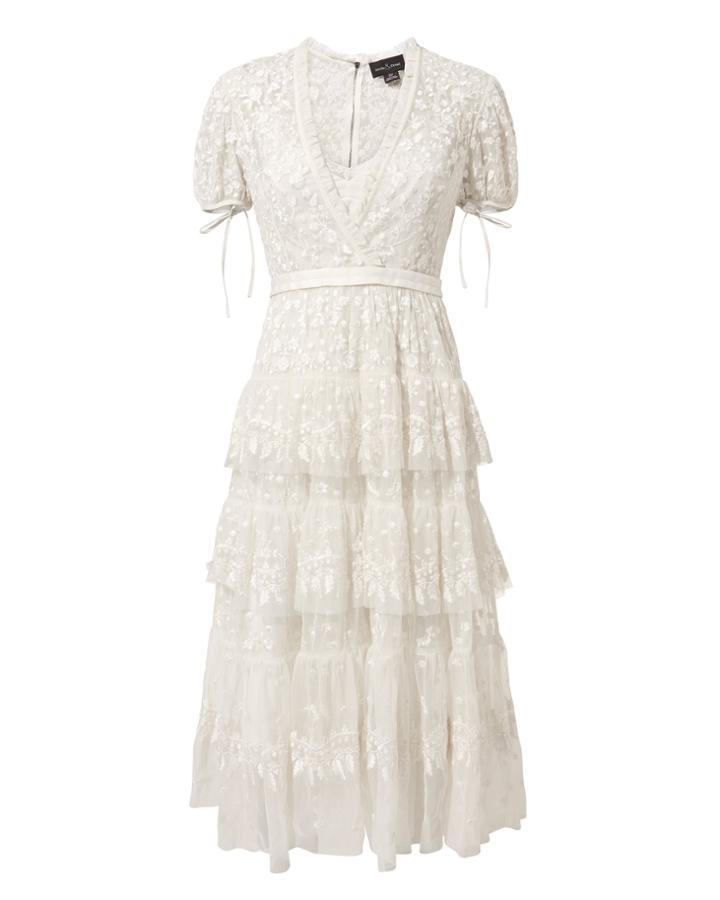 Needle & Thread Layered Lace Midi Dress Ivory 2