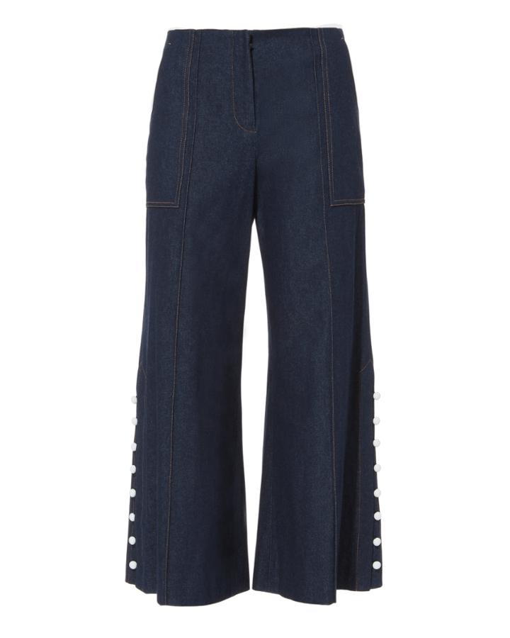 Hellessy Dune Faux Pearl Detail Culottes Denim-drk 2