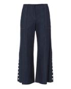 Hellessy Dune Faux Pearl Detail Culottes Denim-drk 2
