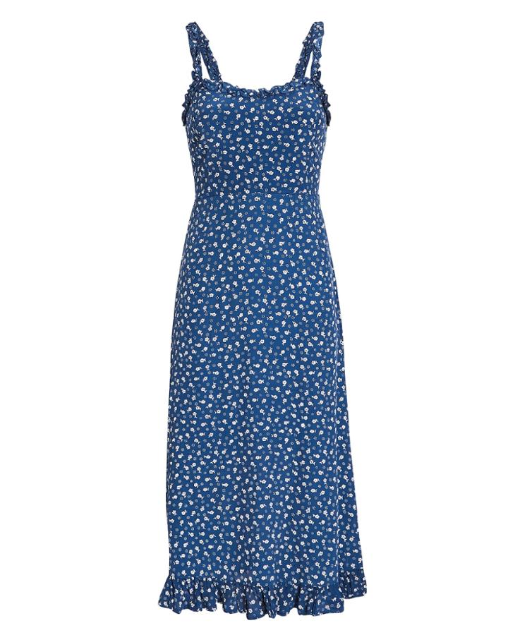 Faithfull The Brand Noemie Floral Dress Blue/floral L