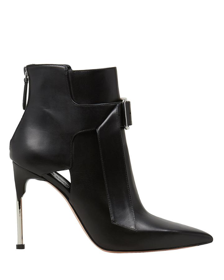 Alexander Mcqueen Buckled Black Leather Booties Black 37